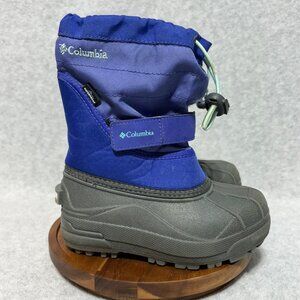 Columbia Kids Boots Size 11 Powderbug Winter Snow Purple Gray Waterproof
